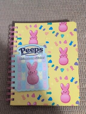 Peeps Pink Bunny Rhinestone Sticker Notebook/Journal New